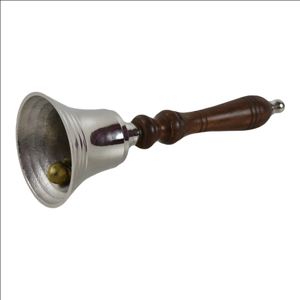 ระฆังเงินเงาวาวพร้อมที่จับไม้กระดิ่งมือโบราณสำหรับโรงเรียนโรงแรมโบสถ์ระฆังโลหะทองเหลือง - Product Image 2