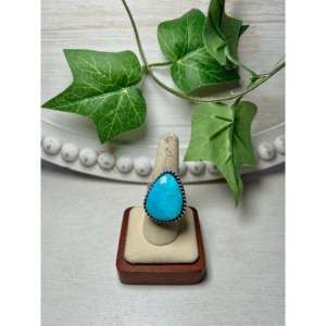 Larry Kaye Fashionable <b>Adjustable</b> <b>Ring</b> Natural Turquoise Mountain & Sterling Silver Bezel and Invisible Setting Gift - Product Image 1