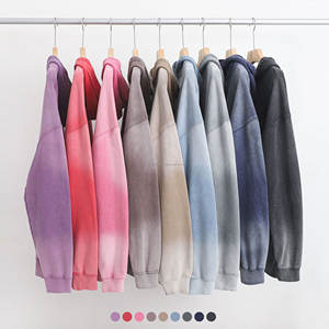 Sweat à capuche pour homme avec logo personnalisé, poids lourd, dégradé, 400GSM, lavage à l'acide, effet délavé, molleton français, flocon de neige rétro, sweat à capuche pour homme - Product Image 1