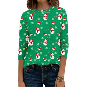 Camisetas de Manga Larga para Mujer, Sólidas, Transpirables, Suaves, Elegantes, Casuales, de Algodón Mercerizado, Antiarrugas, a la Moda - Product Image 1