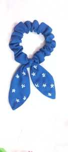 Custom Made Embroidered Hair Clips with Floral Patterns Ideal <b>for</b> Resale by Hair Accessory in Royal Blue Colour Made From Fabric - Product Image 2