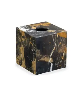 Cubierta de caja de pañuelos de mármol para el hogar, decoración de restaurante, hotel, forma cuadrada, personalizada, hecha en la India - Product Image 1