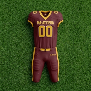 Uniforme de Fútbol Americano Personalizado Color Borgoña, Pantalones Acolchados, Uniforme de Equipo 00 OEM ODM, Ropa Deportiva al Por Mayor - Product Image 6