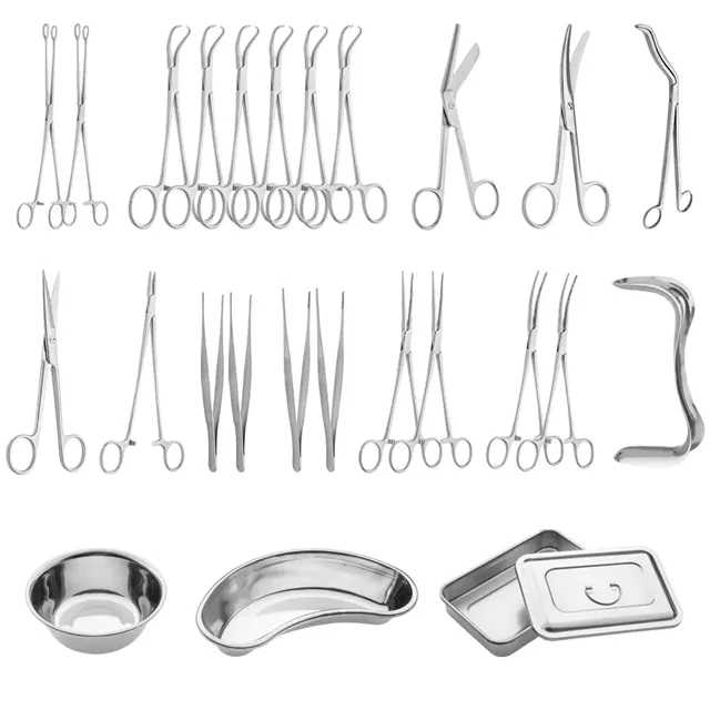 Teslimat tıbbi cerrahi aletler Set Gynaecology cerrahi alet tıbbi cihazlar sınıf I aktif olmayan 25 adet CE PK manuel