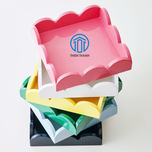 Handmade Wave Lacquer Decorative Tray Various Colours Minimalist Curved edge serving tray From Vietnam - Product Image 2