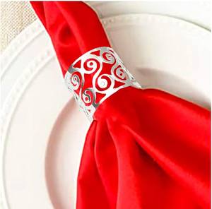 Luxurious Design <b>Silver</b> Plated <b>Napkin</b> Ring Dining Table Decor Metal <b>Napkin</b> Ring for Weddings Hot Summer Color - Product Image 4