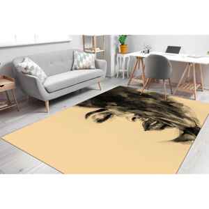 Tapis imprimé avec portrait d'une femme abstraite - Tapis moderne doux de grande taille, tapis en chenille - Product Image 2