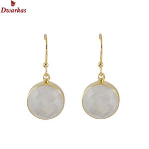 Handmade classic earrings gold plated 925 sterling silver rainbow <b>moon</b> gemstone dangle drop earrings fashion earring wholesale - Product Image 2