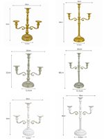 Candelabro Francés de Metal, Portavelas de 3 Brazos, Candelabro Alto para Centro de Mesa de Boda, Decoración Navideña para el Hogar