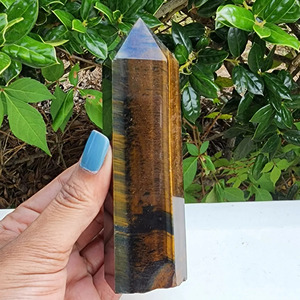 Prix pas cher sur Soha Agate fait à la main naturel bleu oeil de tigre cristal obélisque haute tours polies pour la méditation et Chakra équilibrage - Product Image 6