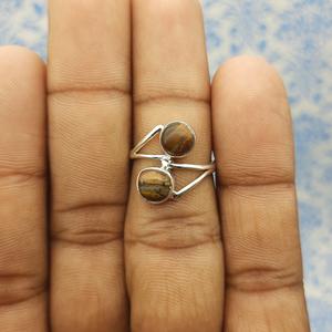 Trendy2025 Plata de Ley 925 Ojo de tigre Piedra preciosa Hecho a mano Bohemio Artesanal Diseñador Anillo de plata Joyería minimalista - Product Image 6