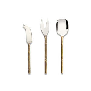 Vente en gros de couteaux à beurre et fromage en métal, ensemble de couteaux à confiture en acier inoxydable avec manche en laiton pour le petit déjeuner - Product Image 1