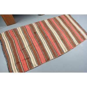 พรมขนสัตว์ลายเย็บปะสีส้มสีเบจคลาสสิกขนาด3.2 x 6FT ห้องโถงสี่เหลี่ยมตุรกีสำหรับทางเข้าห้องนั่งเล่นพรมหลังข้างเตียงทำจากยาง - Product Image 2