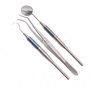 Juego de examen dental Kit dental de 3 piezas con espejo, explorador y pinzas - Product Image 6