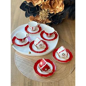 ถ้วยกาแฟตุรกี Bahia RED 12ชิ้นสำหรับ6คน
