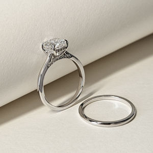 Personalizado IGI certificado CVD HPHT Lab Grown princesa corte diamante anillo 14K oro blanco eternidad anillo de bodas para mujeres fiestas clásicas - Product Image 1