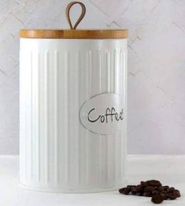 Boîtes en métal avec couvercles, ensemble de boîtes à café, thé, sucre, boîte de rangement ronde pour biscuits, pièces vintage rétro style ferme - Product Image 2