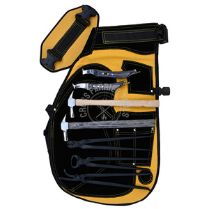 Top Rated Horse Care Farrier Kit Leather Apron Hoof Knife Curved Blade Hoof Nipper Clincher <b>Puller</b> with Dual Hammer Set Black - Product Image 2