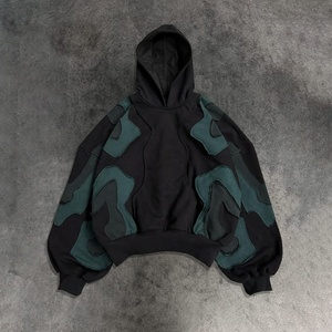 Sudadera con Capucha de Invierno para Hombre, Estilo Vintage, con Parches Bordados Desgastados, Logotipo Personalizado, Sudadera de Forro Polar, Ropa Urbana - Product Image 1