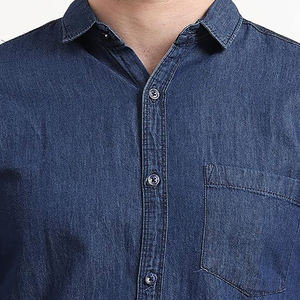 New Arrival Fashion Thin Solid Denim Shirts Spread Collar Pure Cotton Wholesalers of Denim <b>Blue</b> Shirts 2025 Jeans Shirts - Product Image 5