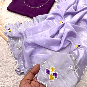 Boutique India hermosa khatli trabajo hecho a mano Sari tradicional última blusa exclusiva étnica elegante fiesta boda ropa nupcial mujeres - Product Image 1