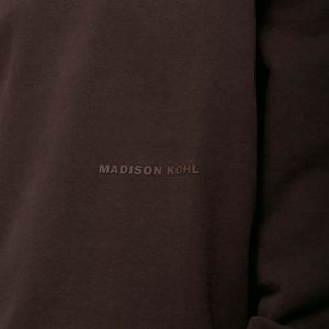 Core Sweat à col rond surdimensionné marron coton épais polaire coupe décontractée Streetwear poignets côtelés chaud Durable moderne - Product Image 3