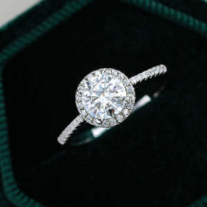 Anillo de Compromiso de Diamante Cultivado en Laboratorio con Certificación IGI de Alta Calidad, Corte Brillante Redondo, Oro Blanco, 1ct 2ct 3 Quilates - Product Image 2