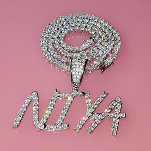 Placa de nombre personalizada collar de oro de 14 quilates con Diamantes Joyería de graduación personalizada en acabado de platino estilo Hip Hop - Product Image 6