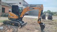 Mini-excavatrice sur chenilles Sany SY35U d'occasion, faible nombre d'heures de fonctionnement, état d'origine, machine de terrassement 3,5t, prix abordable à vendre