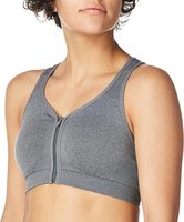 Vente en gros de soutien-gorge de sport mi-taille pour dames logo personnalisé conception grande taille réversible élégant fermeture éclair pour impact sexy élégant