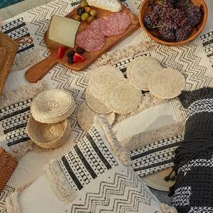 Sous-verres en rotin écologiques faits à la main, naturels, ronds, personnalisés, sets de table classiques en jonc de mer tressé pour la maison et la restauration - Product Image 2