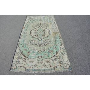 Tapis en Laine Turc Vintage Vert Beige de 41X87 pieds, Classique, Grande Surface, Motif Rectangle, Support en Latex pour Couloir, Décoration de Chambre de Voiture - Product Image 1