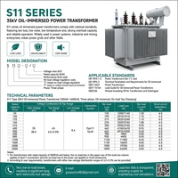 Transformador de Distribución de Energía Sumergido en Aceite Directo de Fábrica 50kVA-2500kVA 15kV 11kV 33kV Baja Pérdida Certificado CE ISO Trifásico