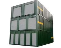 Conteneur de rangement pliable à prix avantageux, unités de rangement avec portes coulissantes et système de verrouillage, abri de rangement