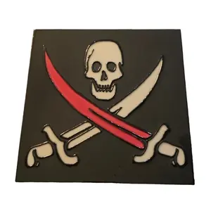 Jolly rodger โจรสลัด8x8ตกแต่งผนังกระเบื้องเซรามิกสีดำกรอบใหม่ของขวัญสำหรับห้องนั่งเล่นห้องนอนสำนักงานสำหรับโรงแรม - Product Image 1