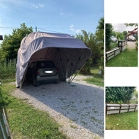Auvent de voiture pliable semi-automatique, tente de garage, robuste, imperméable, résistant aux UV, garage de voiture portable pour le stationnement en extérieur, le camping