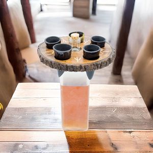 Ensemble de corne de Viking élégant de haute qualité support en bois naturel poli Restaurant bière vin HF artisanat dernière conception ensemble de 5 - Product Image 5