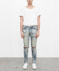 กางเกงยีนส์ทรงสกินนี่สำหรับผู้ชาย,เสื้อผ้าผู้ชายแบบเรียบๆคุณภาพสูงจากผู้ผลิต - Product Image 2