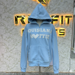 Cómodo tamaño personalizado impreso más demandado Cremallera Sudadera con capucha Puff Impreso hecho en fábrica precio barato sudaderas con capucha para hombres - Product Image 1