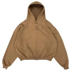 Sweat à capuche surdimensionné en molleton de coton 100 pour hommes, 400g/m2, haute qualité, décontracté, tissu tricoté gaufré doux - Product Image 4