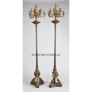Juego de 2 candelabros de decoración de centro de mesa de boda de diseño elegante único chapado en oro de alta calidad de Metal de la mejor calidad - Product Image 6