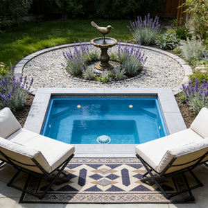 Mini piscina cuadrada integrada para patio trasero, piscina de inmersión para jardín, piscina elevada, piscina spa - Product Image 4