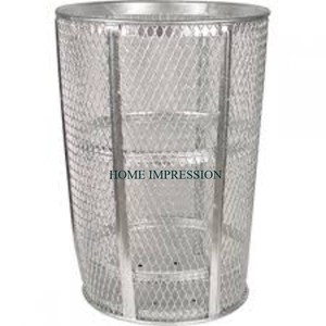 Stainless Steel Metallic <b>Bathroom</b> Garbage <b>Bin</b> Admirable Designing Large Size Round Home Decorative Kitchen Office Trash <b>Bin</b> - Product Image 1