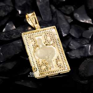 S925 Sterling Silver King Card Poker Pendentif Design Hip Hop accrocheur Glacé Brillant Cut Lab Grown Diamonds VVS Clarity Gift - Product Image 4