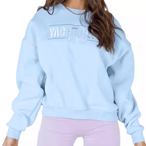 Custom Front Printed Fleece Oversized Pullover Crew Neck <b>Sweatshirt</b> Women Winter High Quality Embroidery Graphic <b>Vintage</b> - Product Image 3