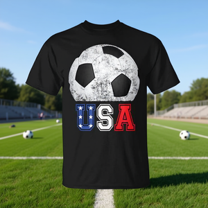 T-shirt promotionnel de football américain avec motif graphique de ballon de football USA - Product Image 3