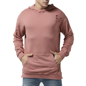 Vente en gros usine – Sweat à capuche déchiré de haute qualité 100 % coton, logo personnalisé imprimé, respirant, streetwear, hiver, homme, OEM - Product Image 1