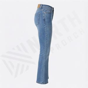 Wholesale <b>Jeans</b> <b>Women</b> <b>Stretch</b> Denim Ripped Close Fitting Full Length Butterfly Pant High Quality Stylish Trendy Ladies Trousers - Product Image 3