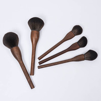 Ensemble de pinceaux de maquillage Dongshen de haute qualité, 5 pièces, poils synthétiques, manche en bois, pour un usage quotidien