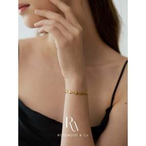 Collana con Cuore e Bracciale con Ciondolo Placcati in Oro 18K Anti-ossidazione, Catena in Oro Impermeabile, Regalo - Product Image 2
